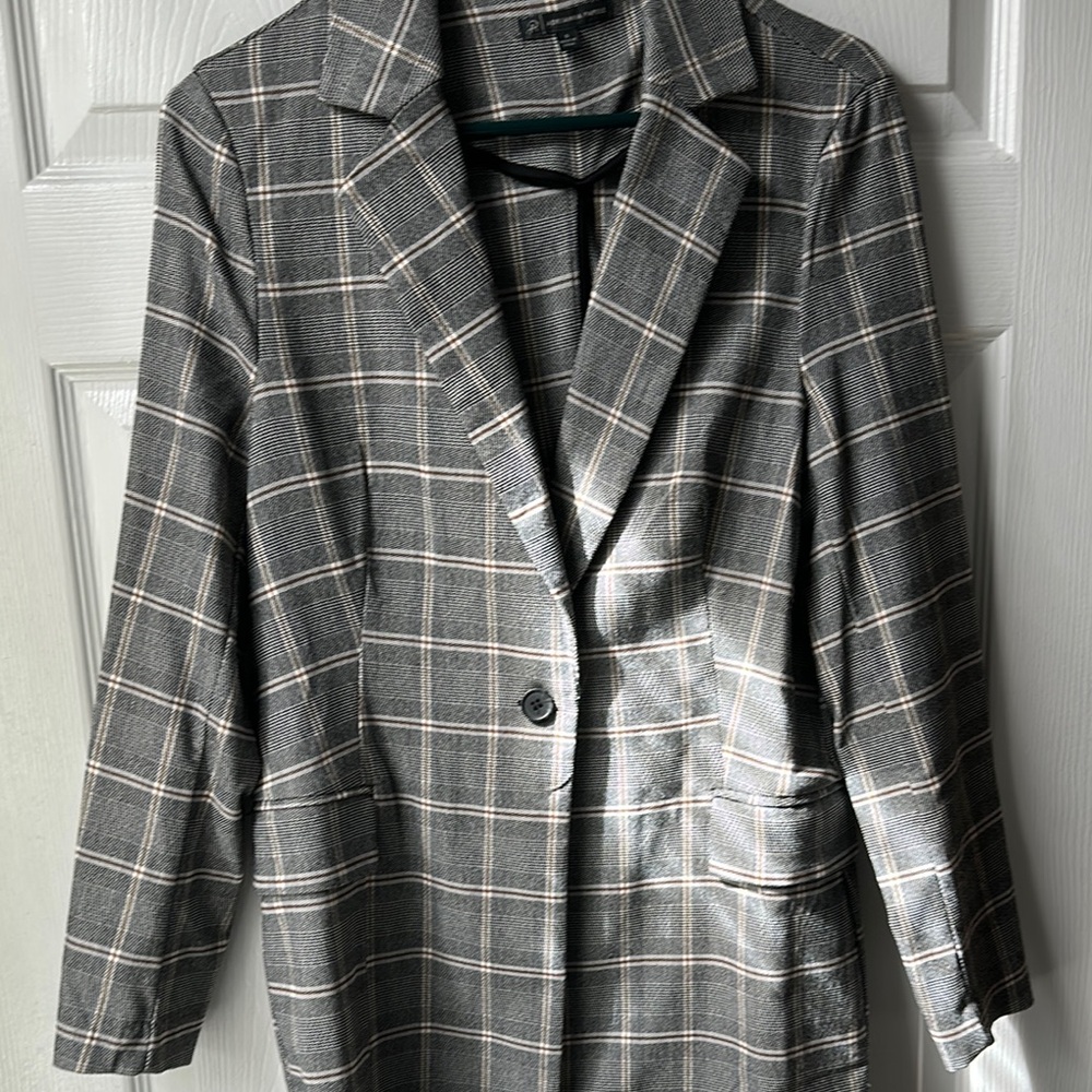 Gray Plaid Women's Blazer